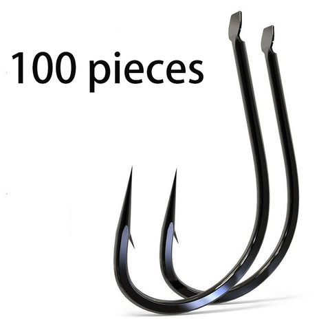 100 pcs Fish Hooks High-Carbon Steel Crooked Barbs Fishing Hooks Fishing Gear Supplies fishing circle hook fishing tackle ► Photo 1/6