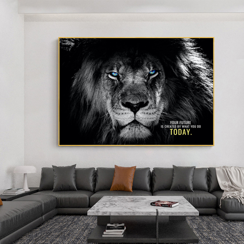 Motivation Inspirational Lion Wall Art High Quality Canvas Painting Home Decor 