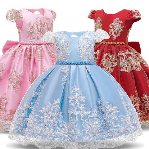 Elegant Girls Dress Elegant  Princess Children Dress For Wedding Christening Gown Birthday Party Dress Vestido Infantil 6 8 10T ► Photo 1/6