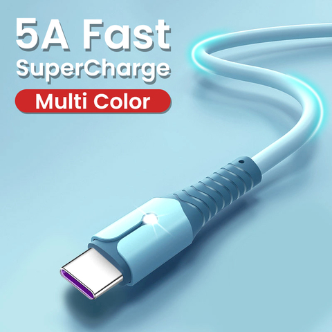 5A Liquid Silicone USB Type C Cable For Huawei Mate 40 Pro P40 Pro  Super Charge Type C Cable USB C Data Cable For Samsung S10 ► Photo 1/6