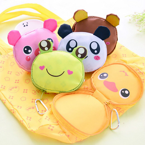 Reusable Folding Shopping Tote waterproof shopping bags Storage Bags Eco Bag Cartoon Animal Panda Frog Pig Bear Foldable ► Photo 1/4