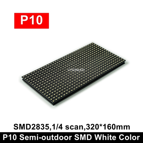 320*160mm P10 Semi-outdoor Single Color White / Red SMD LED Module 32x16 Pixels for Indoor Running  Display Sign Board ► Photo 1/6