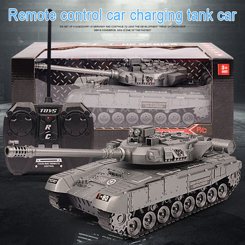 New remote control Big tank charger battle launch cross-country tracked Light Musical vehicle boys play Toy for kids children ► Photo 1/6
