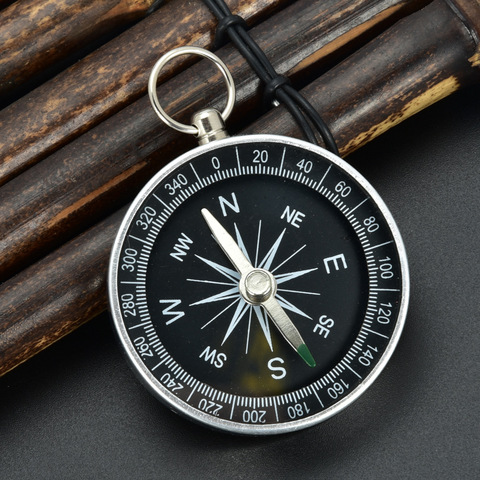Portable Aluminum Lightweight Emergency Compass Outdoor Survival Compass Tool G44-2 Navigation Wild Tool Black Brujula Chaveiro ► Photo 1/3