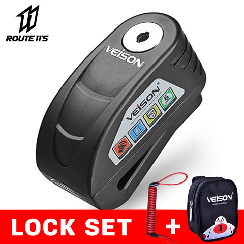VEISON Waterproof Motorcycle Alarm Motorcycle Lock Steel Disc Lock Security Anti Theft Bike Lock Para Moto Alarma Moto# ► Photo 1/6