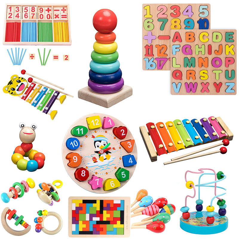 Colorful Wood Hammering Ball Children Hammer Box Learning Educational Toys Z 