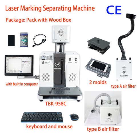 tbk 958c Laser Marking Separate Machine with Smoke air filter wireless control laser separate machine for iphone glass repair ► Photo 1/6