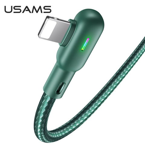 USAMS 90 Degree Type C Cable for Samsung S20 Redmi Note 7 9s Charging Cable for iPhone 11 Pro Max X Reversible Micro USB Cable ► Photo 1/6