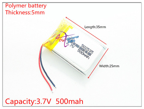 502535 3.7V 500MA Lithium Polymer Li-Po li ion Rechargeable Battery cells For Mp3 MP4 MP5 GPS mobile bluetooth ► Photo 1/1