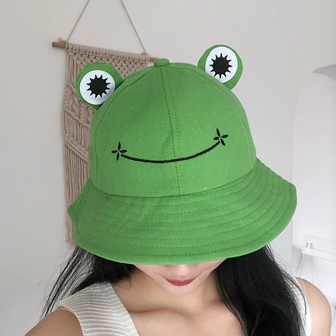 2022 Frog Bucket Hat for Women Summer Autumn Plain Female Panama Outdoor Hiking Beach Fishing Cap Sunscreen Woman Sunhat Bob ► Photo 1/6