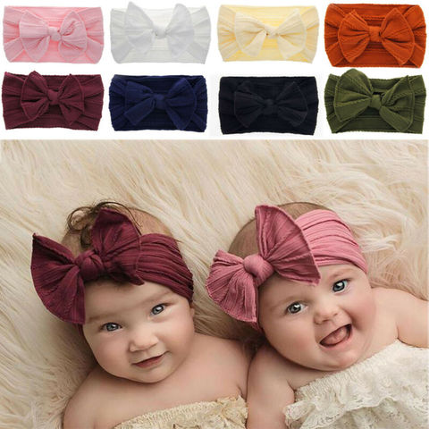 Infant Newborn Baby Girls Bow Bandanas Toddler Headband Cotton Linen Turban Hair  Band Solid Photo Props - Price history & Review | AliExpress Seller -  ma&baby Official Store 