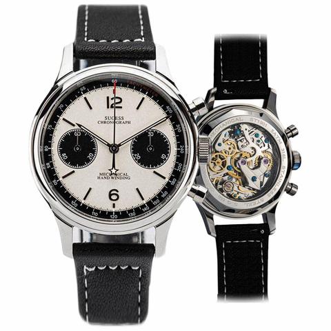 seagull movment ST19 1963 polit men watch chronograph air force sapphire mechanical wristwatch clock panda clock reloj 1963 year ► Photo 1/6