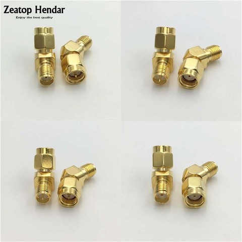 1Pcs Brass 45 Degree SMA / RP-SMA Plug to SMA / RPSMA Jack Male & Female Antenna Adapter 135 Angle for FPV RF Coaxial Connector ► Photo 1/6