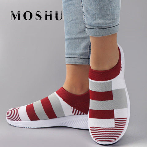 Vulcanized Shoes Women Sneakers Casual Tenis Feminino Slip-On Sneakers Ladies Air Mesh Socks Shoes Zapatos De Mujer ► Photo 1/6