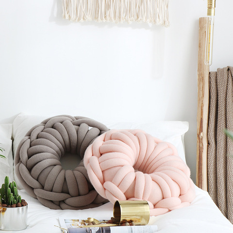 Ring Shape Knot Cushions donut shaped throw pillow handmade Comfortable Seat Cushion personality flower shape pillows with core ► Photo 1/5