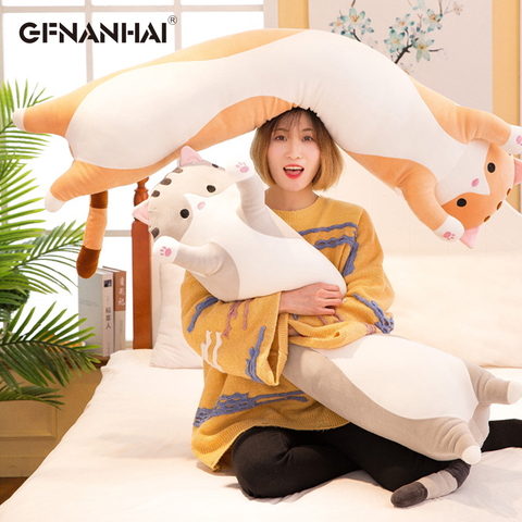 1pc 50-130CM kawaii Long Animal Cat Plush Toys Lovely Soft Pillow for Children Girls Baby Sleeping Cushion Cartoon Stuffed Dolls ► Photo 1/6