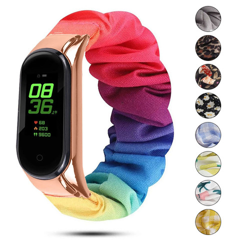 Scrunchies Elastic Wrist Strap for Xiaomi Mi Band 5 Replaceable Bracelet Mi Band 5 Correa Wristband Breathable Straps for Miband ► Photo 1/6