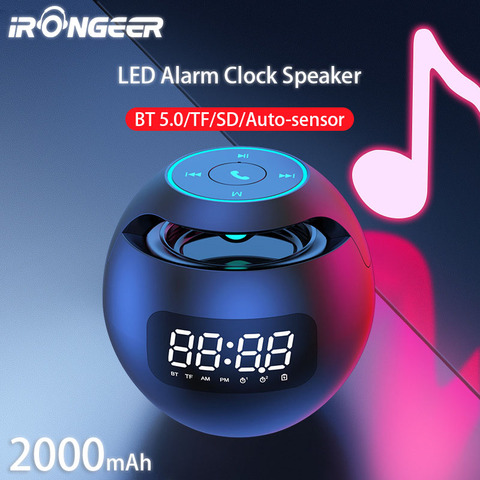 Mini Caixa De Som Portatil Bluetooth Speaker FM Radio Alarm Clock LED 2000mAh Altavoces Parlante Portable Music Boombox Gift ► Photo 1/1