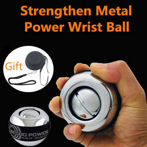 Auto-Start Strengthen Metal Power Wrist Ball Arm Forearm Muscle Training Mute Gyroscopic Ball With LED Light PowerBall Bag 100kg ► Photo 1/6