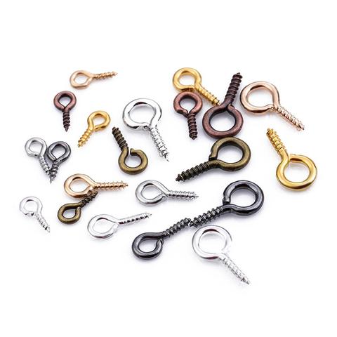 200pcs/Lot Small Tiny Mini Eye Pins Eyepins Hooks Eyelets Screw Threaded Clasps Hooks For DIY Jewelry Making Findings Supplies ► Photo 1/6