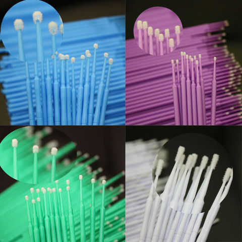 100pcs/pack Eyebrow Eyelash Cotton Swab Plastic Micro Brush Disposable Material Eyebrow Applicator Medium Fineness Cotton Buds ► Photo 1/6