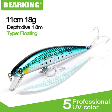 Bearking 1PC 11cm 18g  Hard Fishing Lure Crank Bait dive 1.8m Lake River Fishing Wobblers Carp Fishing Baits different colors ► Photo 1/6