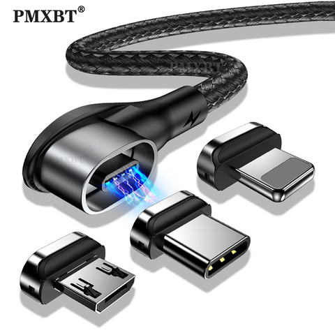 3A Magnetic Cable 90 Degree Micro USB Type C Charge Cable For Samsung Xiaomi Fast Charging Data Cord Magnet Charger USB C Cables ► Photo 1/6