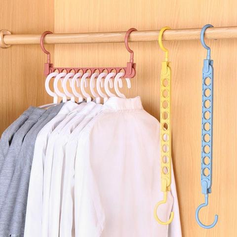 1pcs Clothes Hanger Closet Organizer Space Saving Hanger Multi-port  Clothing Rack Plastic Scarf Storage hangers for clothes