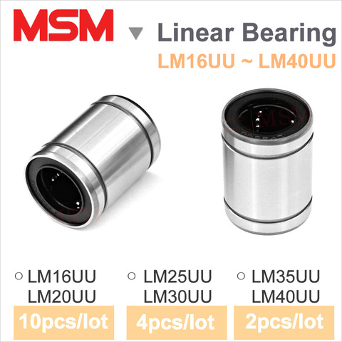 MSM LM UU linear motion ball bearings 16mm 20mm 25mm 30mm 35mm 40mm slide liner rodamiento lineal LMU/SM/LB cnc kit guia lineari ► Photo 1/2