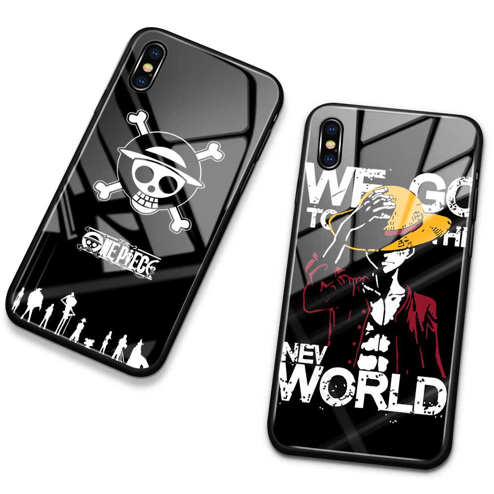 Cell Phone Case For Iphone 12 Pro Glass Back Cover Case One Piece Luffy Case For Iphone 6 6s 7 8 Plus X Xs Max Xr 11 Pro Max Se2 Price