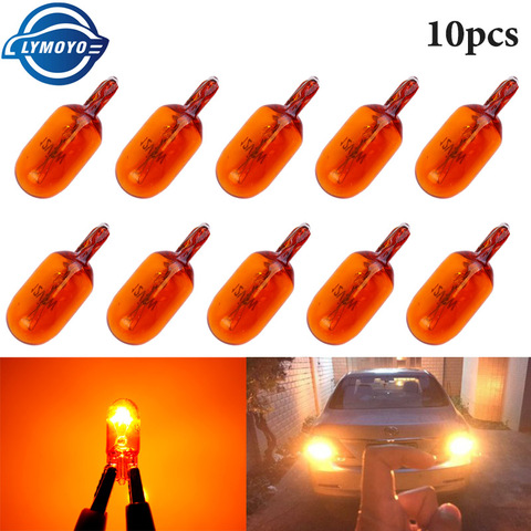 10pcs New Natural Glass  Amber T10 501 W5W Sidelight Bulbs Xenon upgrade halogen bulb 12V 5W Turn Side License Plate Car Light ► Photo 1/6