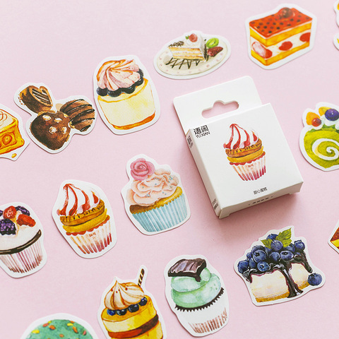 50pcs Cake Coffee Afternoon Tea Paper Stickers Kawaii Paper Stickers For Water Cup Stationery Diy Scrapbooking Diary Album Decal ► Photo 1/6