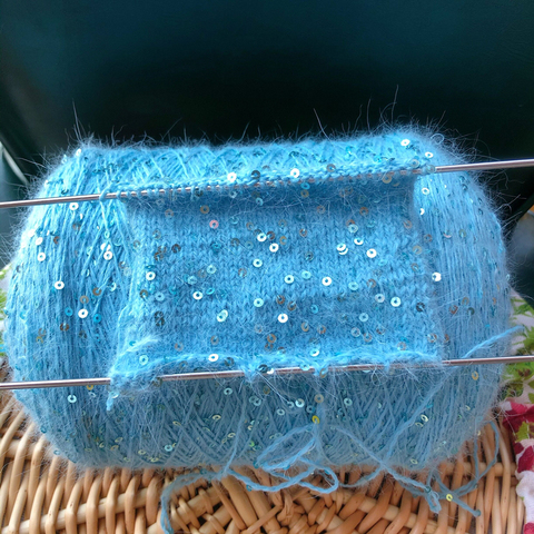 2022 Year New style Yarn  пряжа 50g/Ball Mink +3MM Sequin yarn DIY Knitted sweater Hat knitting wool Plush accessories ► Photo 1/6
