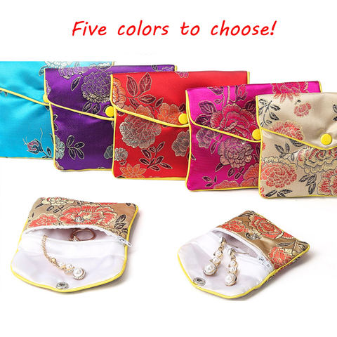 2022 New Chinese Brocade Handmade Silk Embroidery Padded Zipper Small Jewelry Gift Storage Pouch Bag Snap Case Satin Coin Purse ► Photo 1/6