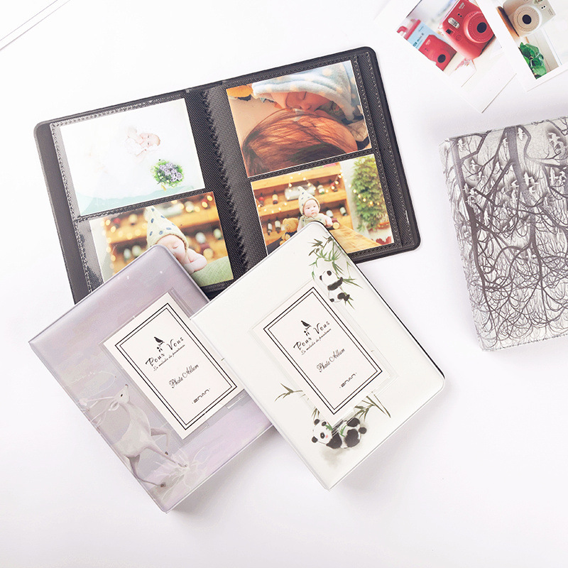 Retro 3 Inches 64 Pocket Photo Album Mini Instant Album Polaroid Photo Album  Picture Case Storage