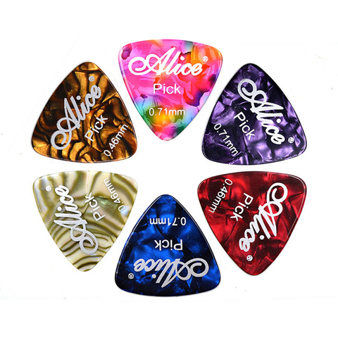 15pcs Alice Celluloid Triangle Guitar Picks Plectrums Mediator 0.46 0.71 0.96 Thickness for Acoustic Electric Guitar Accessories ► Photo 1/6