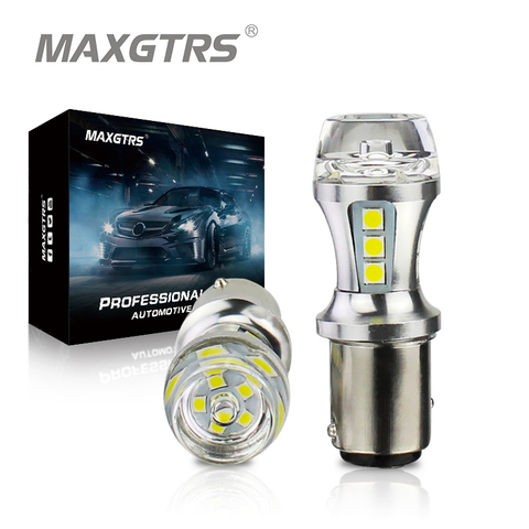 MAXGTRS 2x P21/5W LED Car BAY15D led Bulb 1157 Tail Signal Brake Stop Reverse DRL Light 3030 18 led smd Yellow Red 6000K White ► Photo 1/6