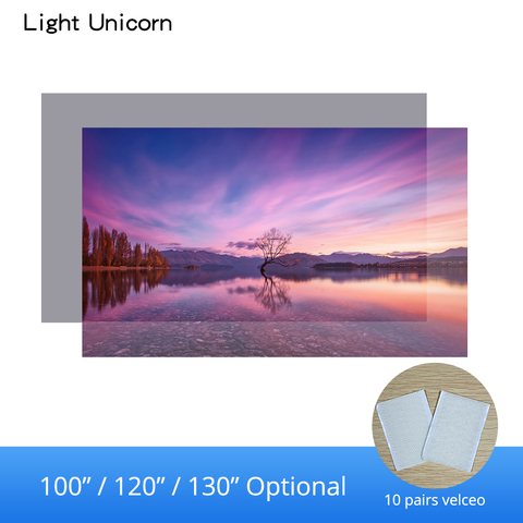 Light Unicorn High Brightness Reflective Projector Screen 100 120 130 inches 16:9 Fabric Cloth for Espon XGIMI Mijia home cinema ► Photo 1/6