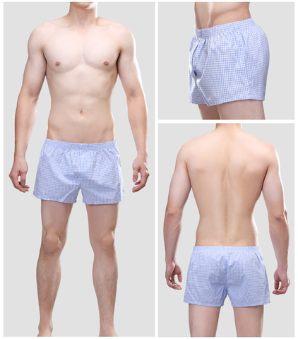 12 Color 2022 New Arrival Cotton Men Arrow Pants Plaid Soild Casual Boxer Underwear Man Home Soft  Shorts Breathable Sleepwear ► Photo 1/6