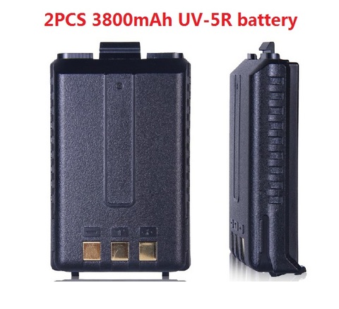 2pcs 3800mAh battery for Two Way Radio Walkie Talkie Accessories Baofeng Uv 5r Battery For Uv-5ra uv-5re ► Photo 1/6