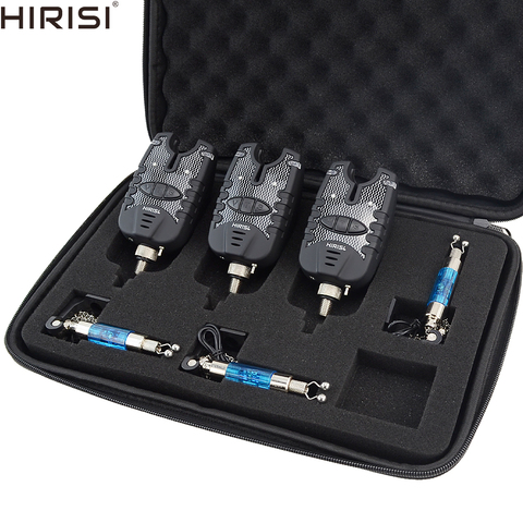 Carp Fishing Swingers and Fishing Alarms Set in Case Blue LED Light Fishing Tools Fish Bait Alarms B1137A B1138A ► Photo 1/6
