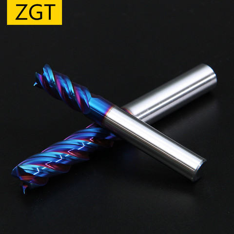 ZGT Mill Cutting HRC65 4 Flute Alloy Carbide Milling Tungsten Steel Milling Cutter End Mill Metal Cutter 4mm 6mm 8mm 10mm 12mm ► Photo 1/6