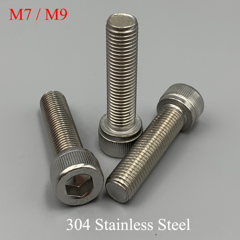 M7 M9 OD 10mm 16mm 20mm 25mm 30mm Length 1mm Pitch 304 Stainless Steel Allen Head Cap Screw Inner Hex Hexagon Socket  Bolt ► Photo 1/3