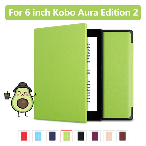 Ultra thin PU Leather Cover for Kobo Aura Edition 2 2016 6'' Ereader Protective Case for Kobo Aura edition 2 N236 Sleepcover ► Photo 1/6