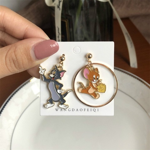 New korean earrings funny cute cartoon mouse and cat earrings long  temperament alloy cute girl simple dangle earrings for women - Price  history & Review | AliExpress Seller - XIATIAN Store 