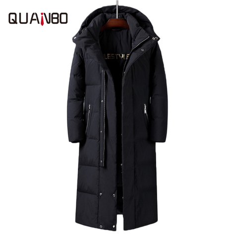 Mens Women X-Long White Duck Down Jackets 2022 New Winter Over The Knee Thicken Warm Detachable Hat Male's Jackets Canada Coat ► Photo 1/6