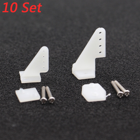 10set 4-hole triangular rudder angle with screws for light wood aircraft DIY aviation model servo accessorie ► Photo 1/6