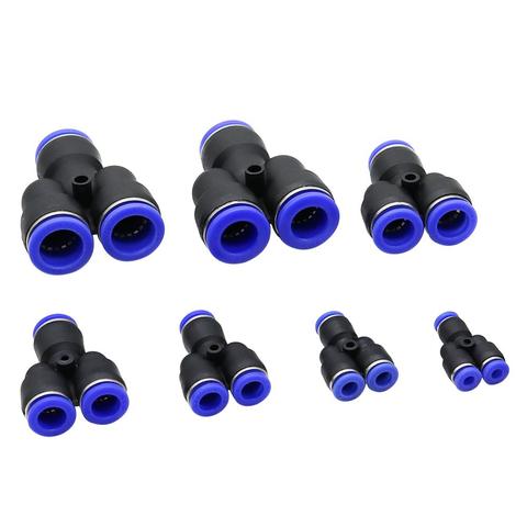 3-Way Port Y Shape Air Pneumatic 12mm 8mm 10mm 6mm 4mm 14mm 16mm OD Pipe Connector Push in Gas Plastic Slip Lock Quick Connector ► Photo 1/6