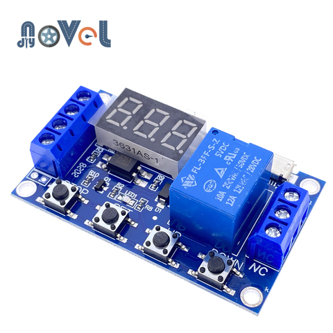 DC 5V 12V 24V LED Light Digital Time Delay 1 Way Relay Trigger Cycle Timer Delay Switch Circuit Board Timing Control Module DIY ► Photo 1/6