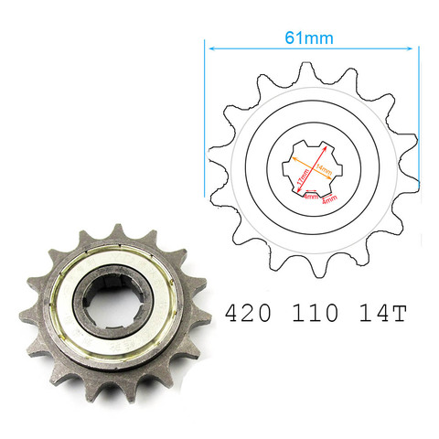 Motorcycle 420 110 14T Fuel Saving Chain Sprocket For Honda Scooter 100cc 110cc ► Photo 1/3